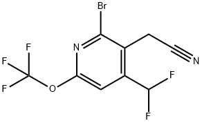 2-Bromo-4-(difluoromethyl)-6-(trifluoromethoxy)pyridine-3-acetonitrile Structure