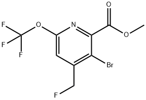 Methyl 3-bromo-4-(fluoromethyl)-6-(trifluoromethoxy)pyridine-2-carboxylate Structure