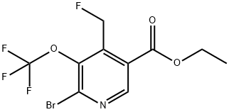 Ethyl 2-bromo-4-(fluoromethyl)-3-(trifluoromethoxy)pyridine-5-carboxylate Structure