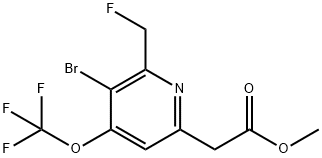 Methyl 3-bromo-2-(fluoromethyl)-4-(trifluoromethoxy)pyridine-6-acetate Structure