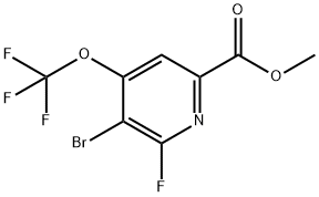 Methyl 3-bromo-2-fluoro-4-(trifluoromethoxy)pyridine-6-carboxylate Structure