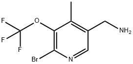 5-(Aminomethyl)-2-bromo-4-methyl-3-(trifluoromethoxy)pyridine Structure