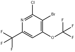 3-Bromo-2-chloro-4-(trifluoromethoxy)-6-(trifluoromethyl)pyridine Structure