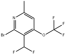 2-Bromo-3-(difluoromethyl)-6-methyl-4-(trifluoromethoxy)pyridine Structure