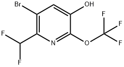 3-Bromo-2-(difluoromethyl)-5-hydroxy-6-(trifluoromethoxy)pyridine Structure