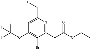 Ethyl 3-bromo-6-(fluoromethyl)-4-(trifluoromethoxy)pyridine-2-acetate Structure