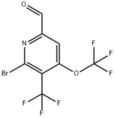 2-Bromo-4-(trifluoromethoxy)-3-(trifluoromethyl)pyridine-6-carboxaldehyde Structure