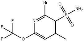 2-Bromo-4-methyl-6-(trifluoromethoxy)pyridine-3-sulfonamide Structure