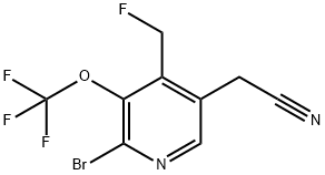 2-Bromo-4-(fluoromethyl)-3-(trifluoromethoxy)pyridine-5-acetonitrile 구조식 이미지