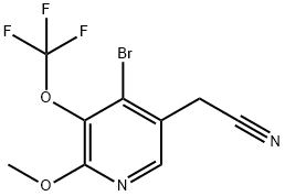 4-Bromo-2-methoxy-3-(trifluoromethoxy)pyridine-5-acetonitrile Structure