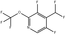 3,5-Difluoro-4-(difluoromethyl)-2-(trifluoromethoxy)pyridine Structure