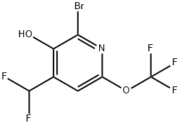 2-Bromo-4-(difluoromethyl)-3-hydroxy-6-(trifluoromethoxy)pyridine Structure