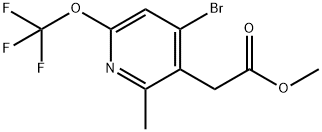 Methyl 4-bromo-2-methyl-6-(trifluoromethoxy)pyridine-3-acetate Structure