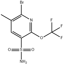 2-Bromo-3-methyl-6-(trifluoromethoxy)pyridine-5-sulfonamide Structure