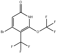 4-Bromo-6-hydroxy-2-(trifluoromethoxy)-3-(trifluoromethyl)pyridine Structure