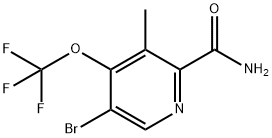 5-Bromo-3-methyl-4-(trifluoromethoxy)pyridine-2-carboxamide Structure