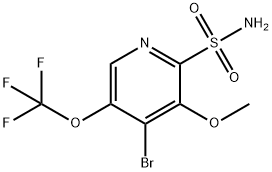 4-Bromo-3-methoxy-5-(trifluoromethoxy)pyridine-2-sulfonamide Structure