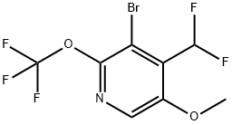 3-Bromo-4-(difluoromethyl)-2-methoxy-6-(trifluoromethoxy)pyridine Structure