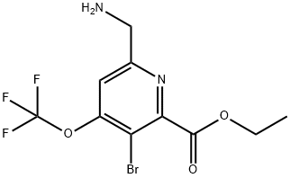 Ethyl 6-(aminomethyl)-3-bromo-4-(trifluoromethoxy)pyridine-2-carboxylate Structure