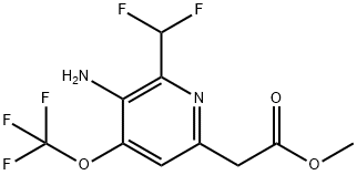 Methyl 3-amino-2-(difluoromethyl)-4-(trifluoromethoxy)pyridine-6-acetate Structure