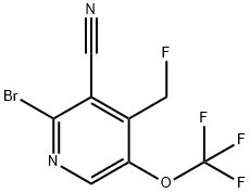 2-Bromo-3-cyano-4-(fluoromethyl)-5-(trifluoromethoxy)pyridine Structure