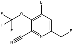 4-Bromo-2-cyano-6-(fluoromethyl)-3-(trifluoromethoxy)pyridine Structure