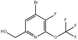 4-Bromo-3-fluoro-2-(trifluoromethoxy)pyridine-6-methanol Structure