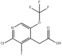 2-Chloro-3-iodo-5-(trifluoromethoxy)pyridine-4-acetic acid Structure