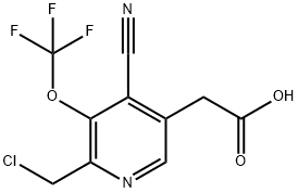 2-(Chloromethyl)-4-cyano-3-(trifluoromethoxy)pyridine-5-acetic acid Structure