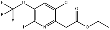 Ethyl 5-chloro-2-iodo-3-(trifluoromethoxy)pyridine-6-acetate Structure