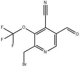 2-(Bromomethyl)-4-cyano-3-(trifluoromethoxy)pyridine-5-carboxaldehyde Structure