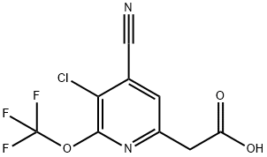 3-Chloro-4-cyano-2-(trifluoromethoxy)pyridine-6-acetic acid Structure