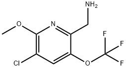 2-(Aminomethyl)-5-chloro-6-methoxy-3-(trifluoromethoxy)pyridine Structure