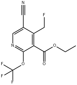 Ethyl 5-cyano-4-(fluoromethyl)-2-(trifluoromethoxy)pyridine-3-carboxylate Structure