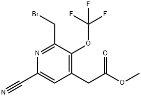 Methyl 2-(bromomethyl)-6-cyano-3-(trifluoromethoxy)pyridine-4-acetate Structure