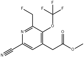 Methyl 6-cyano-2-(fluoromethyl)-3-(trifluoromethoxy)pyridine-4-acetate Structure