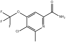 3-Chloro-2-methyl-4-(trifluoromethoxy)pyridine-6-carboxamide Structure