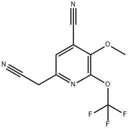 4-Cyano-3-methoxy-2-(trifluoromethoxy)pyridine-6-acetonitrile Structure