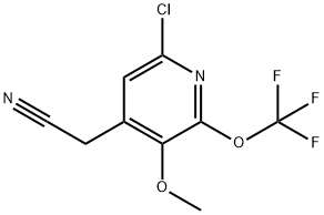 6-Chloro-3-methoxy-2-(trifluoromethoxy)pyridine-4-acetonitrile Structure