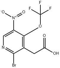 2-Bromo-5-nitro-4-(trifluoromethoxy)pyridine-3-acetic acid Structure