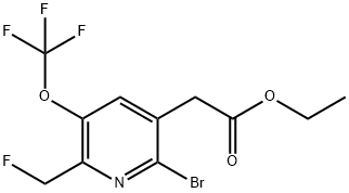 Ethyl 2-bromo-6-(fluoromethyl)-5-(trifluoromethoxy)pyridine-3-acetate Structure