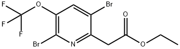 Ethyl 2,5-dibromo-3-(trifluoromethoxy)pyridine-6-acetate Structure