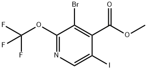 Methyl 3-bromo-5-iodo-2-(trifluoromethoxy)pyridine-4-carboxylate Structure