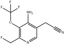 4-Amino-2-(fluoromethyl)-3-(trifluoromethoxy)pyridine-5-acetonitrile Structure