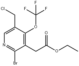 Ethyl 2-bromo-5-(chloromethyl)-4-(trifluoromethoxy)pyridine-3-acetate Structure