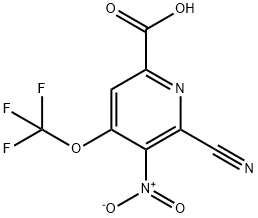 2-Cyano-3-nitro-4-(trifluoromethoxy)pyridine-6-carboxylic acid Structure