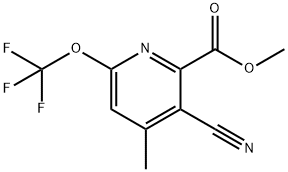 Methyl 3-cyano-4-methyl-6-(trifluoromethoxy)pyridine-2-carboxylate Structure