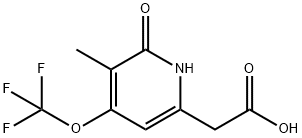 2-Hydroxy-3-methyl-4-(trifluoromethoxy)pyridine-6-acetic acid Structure