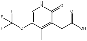 2-Hydroxy-4-methyl-5-(trifluoromethoxy)pyridine-3-acetic acid Structure