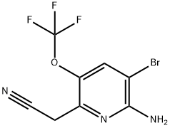 2-Amino-3-bromo-5-(trifluoromethoxy)pyridine-6-acetonitrile Structure